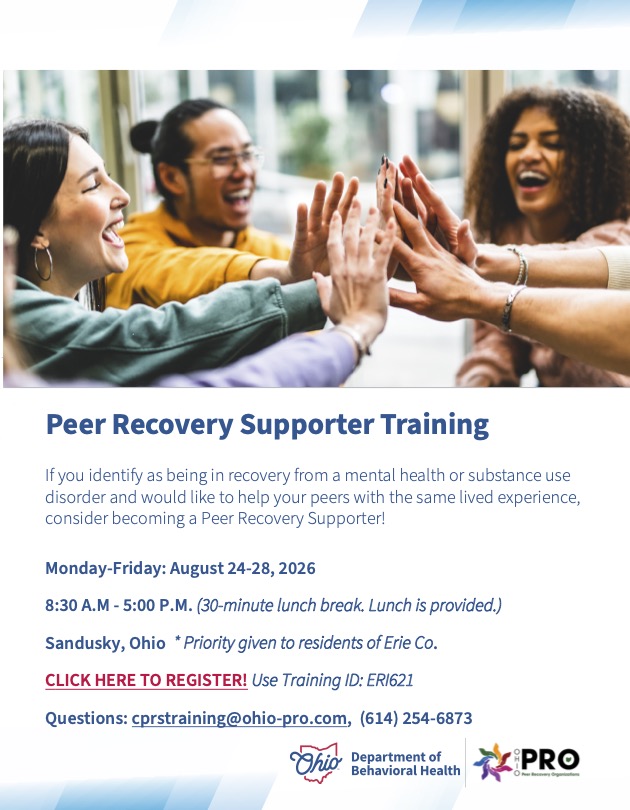 Peer Recovery Supporter Training flyer